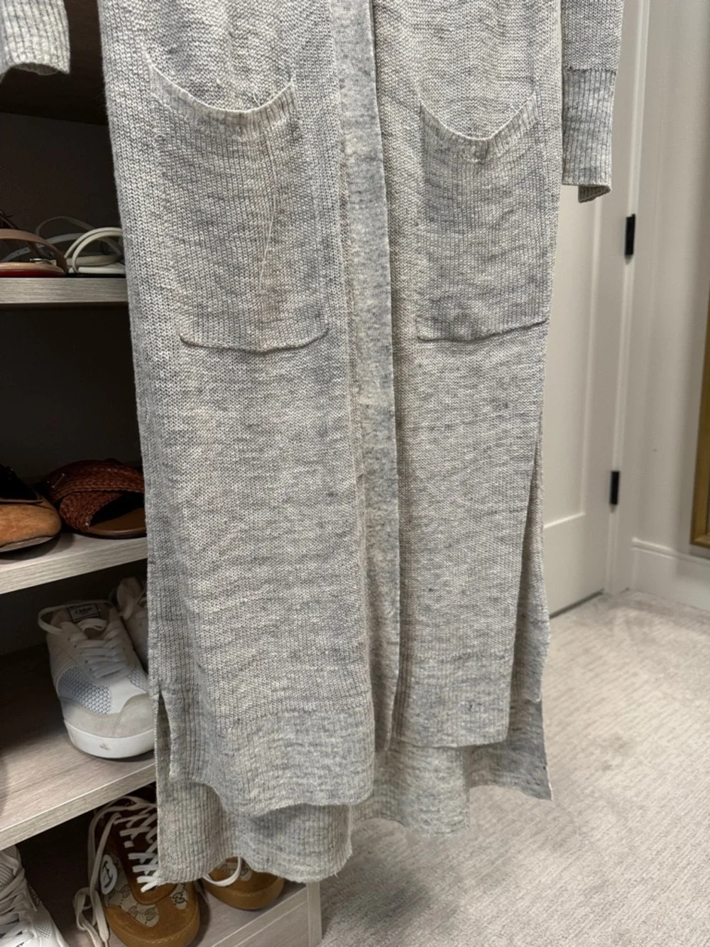 Eileen Fisher Organic Linen Ribbed Duster Cardigan Size Small - Picture 2 of 7